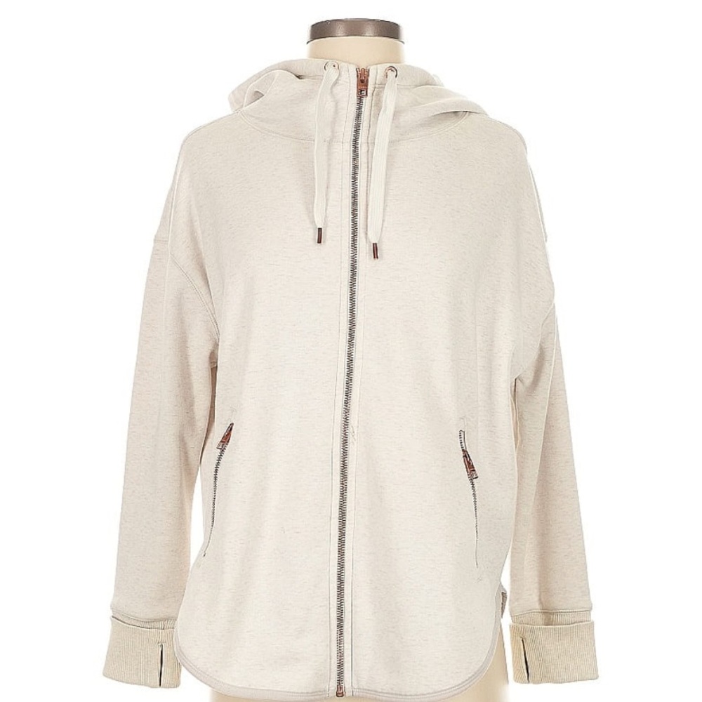 Athleta Cream Zip Up Hoodie